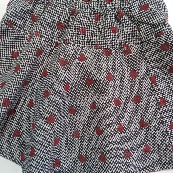 Samara Size 5 Girls Skirt Houndstooth Red Heart Black White - Picture 7 of 9